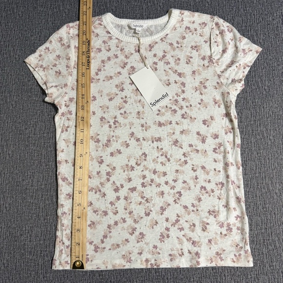 Splendid Women’s Candice Floral Linen Blend Tee - Picture 14 of 14